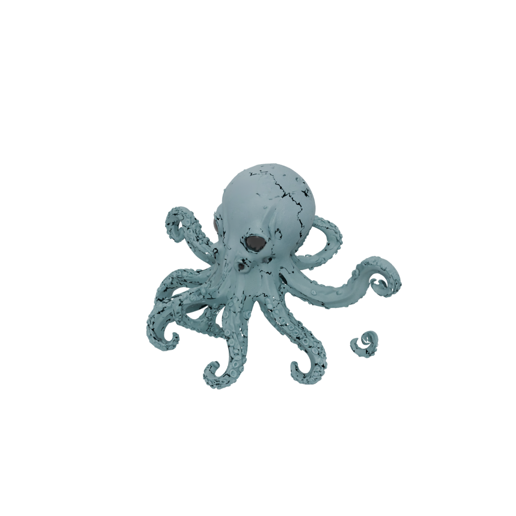 Camo Textured Articulated Octopus Mini