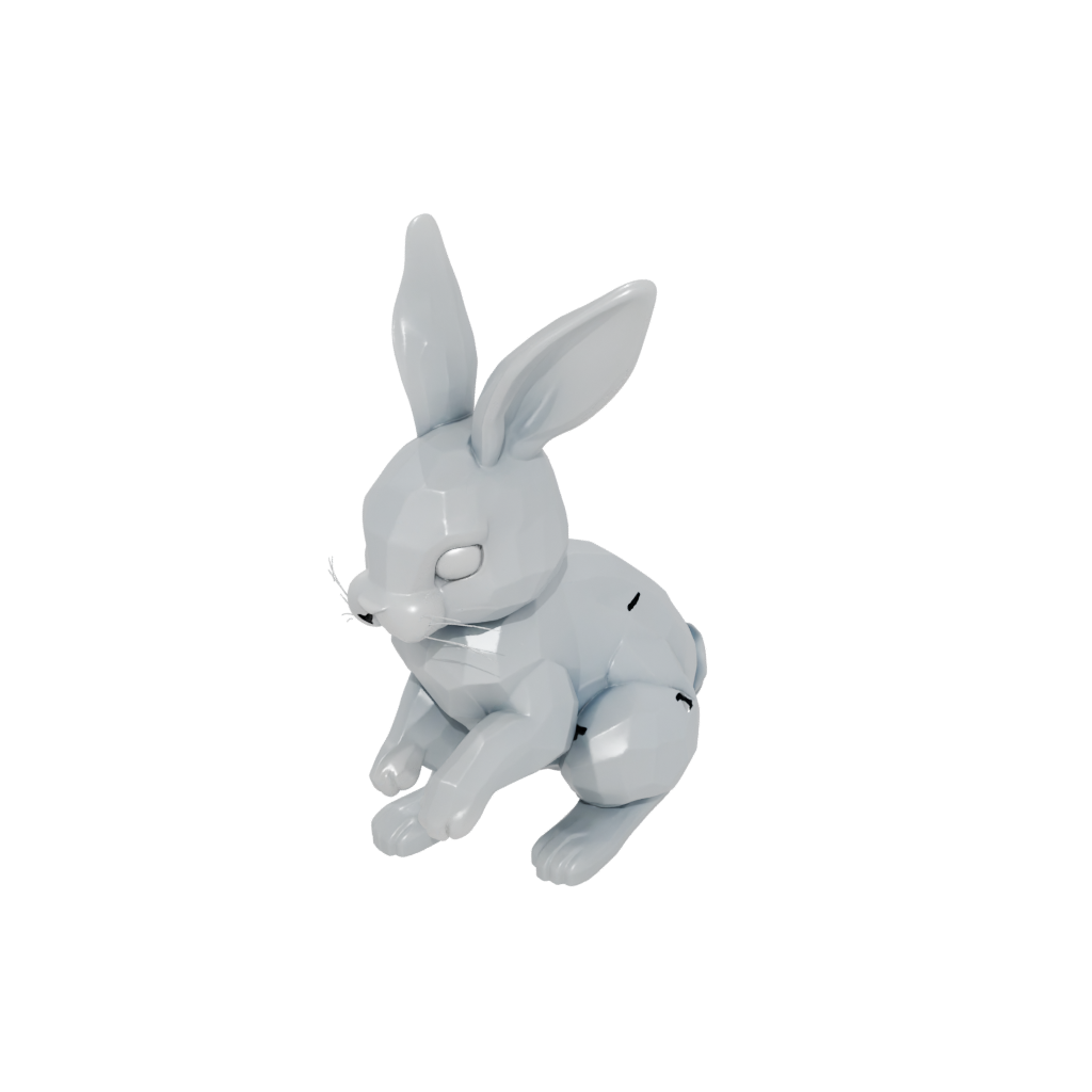 Crystal Pocket Articulated Bunny — fidgets 3D print model, STL