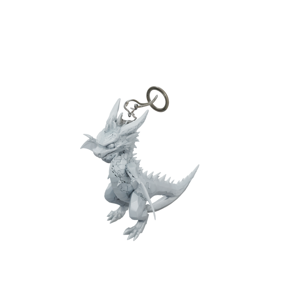 Crystal Pocket Articulated Keychain Dragonling — fidgets 3D print model, STL