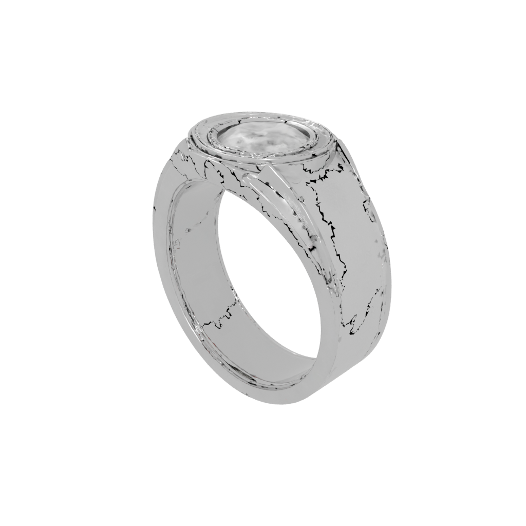 Crystal Pocket Spinning Coin Ring — fidgets 3D print model, STL