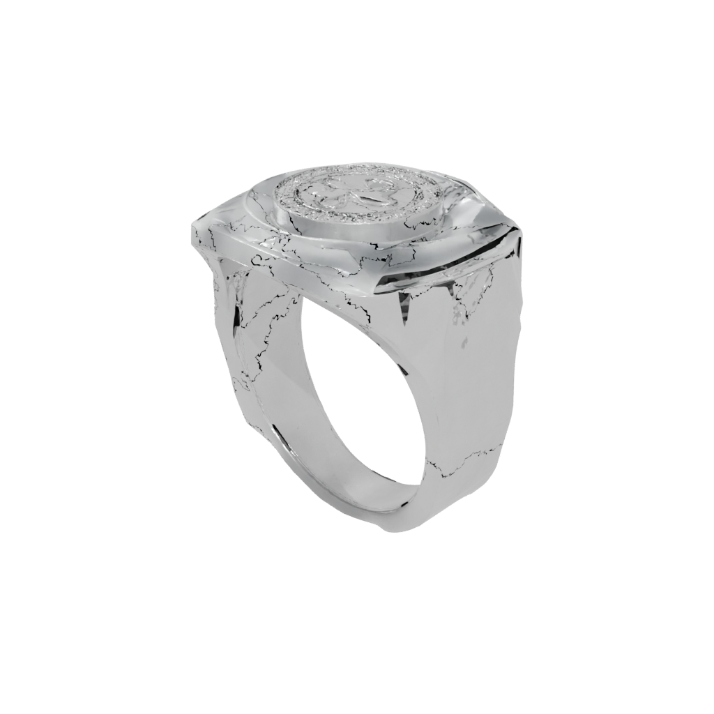 Crystal Big Spinning Coin Ring