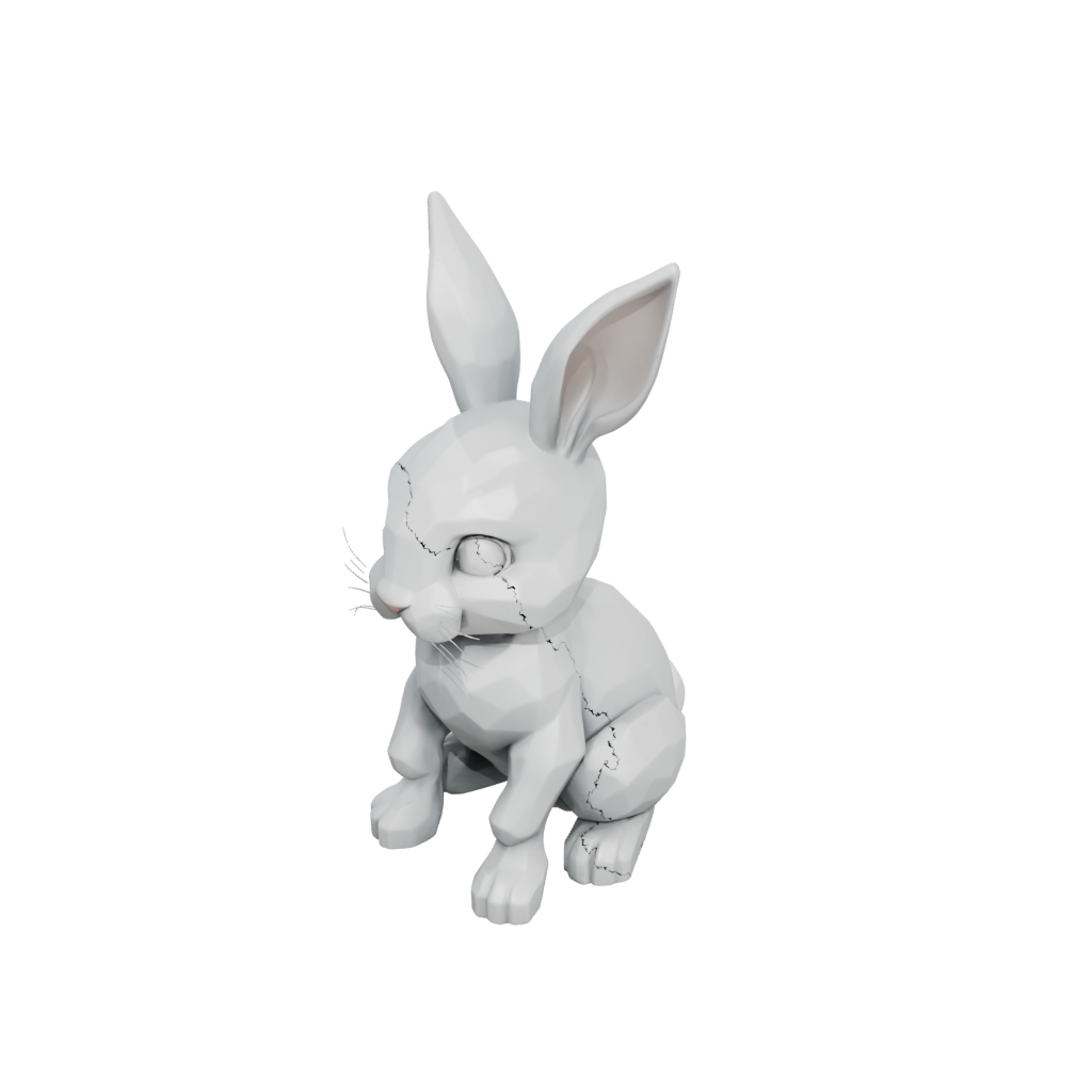 Crystal Textured Articulated Bunny — fidgets 3D print model, STL