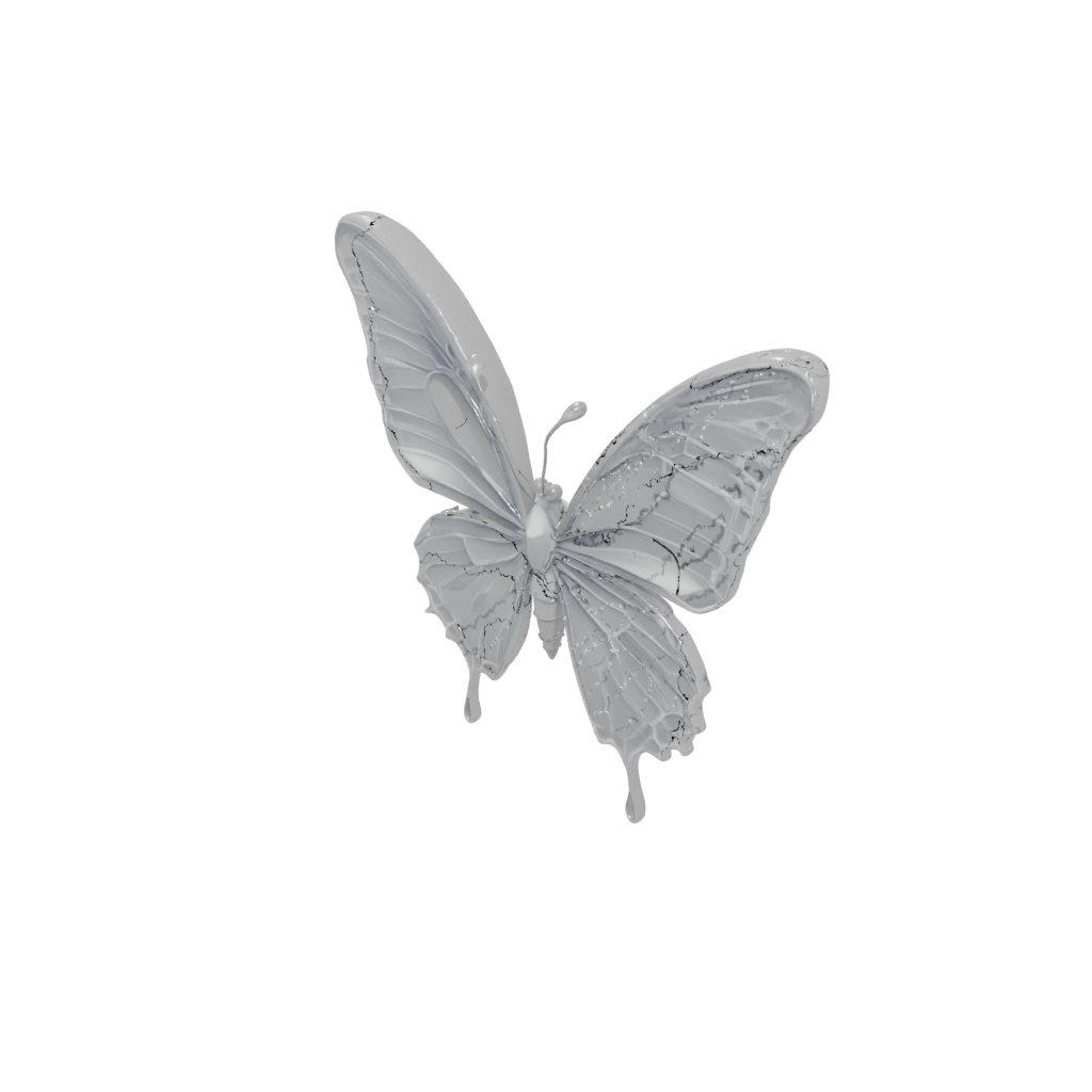 Crystal Textured Articulated Butterfly — fidgets 3D print model, STL