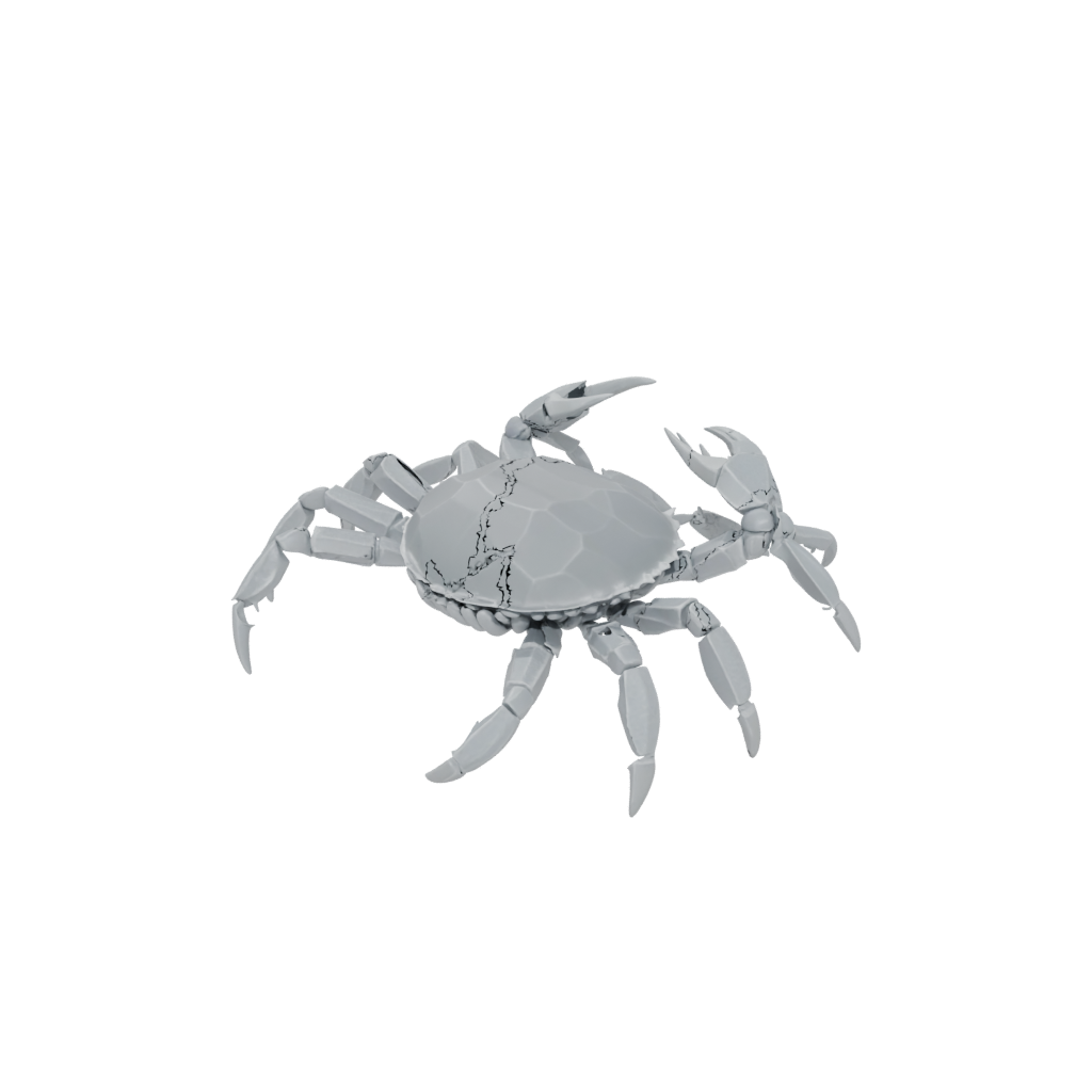 Crystal Textured Articulated Crab — fidgets 3D print model, STL