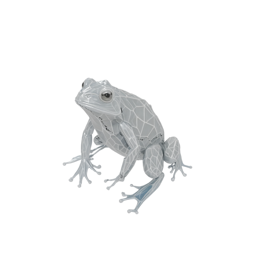 Crystal Textured Articulated Frog — fidgets 3D print model, STL