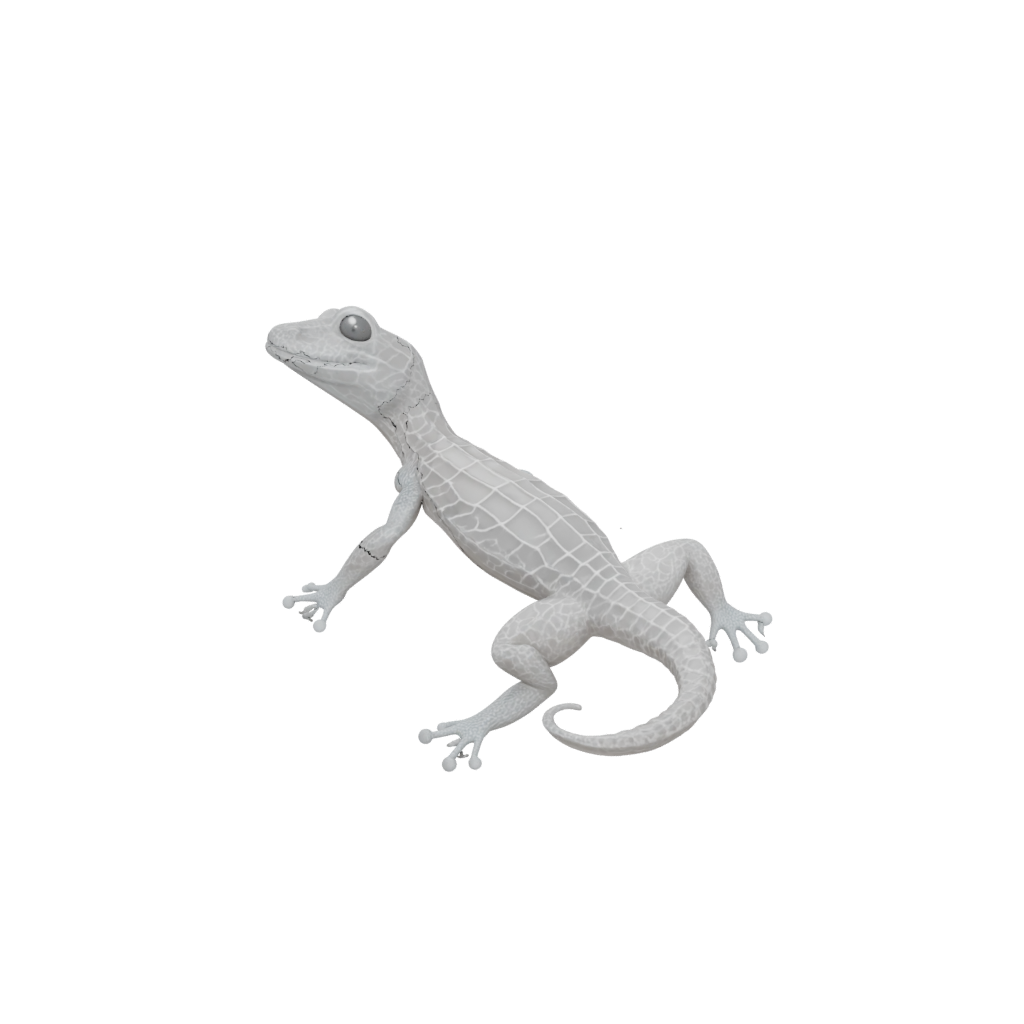 Crystal Textured Articulated Gecko — fidgets 3D print model, STL