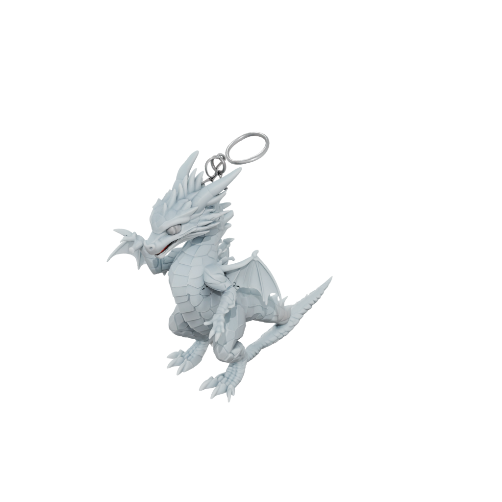 Crystal Textured Articulated Keychain Dragonling — fidgets 3D print model, STL