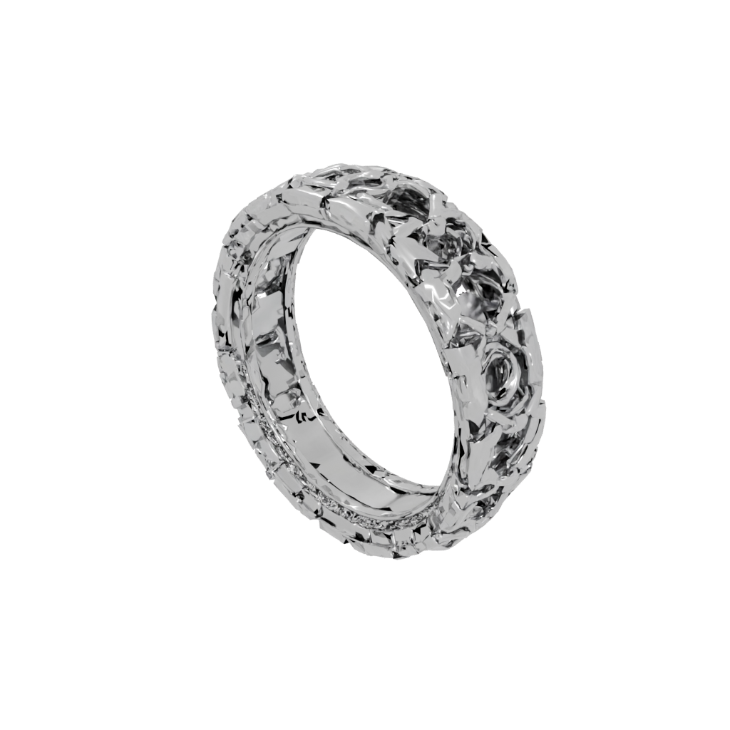Crystal Textured Interlocking Ring Chain — fidgets 3D print model, STL