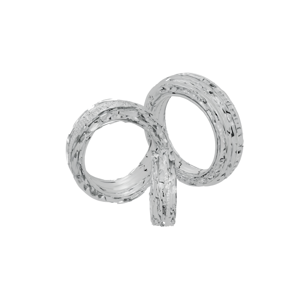 Crystal Textured Nested Rotating Rings — fidgets 3D print model, STL