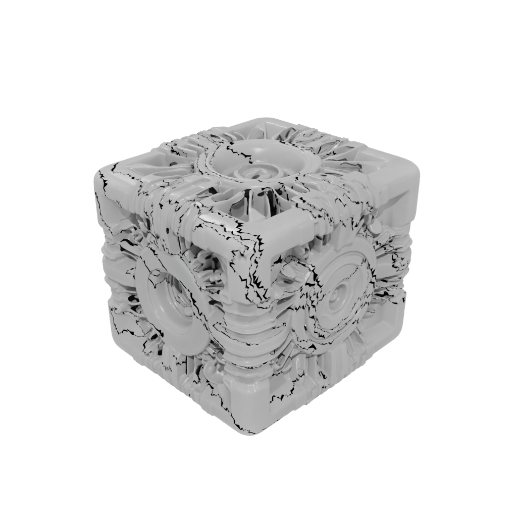 Crystal Textured Pocket Gear Cube — fidgets 3D print model, STL