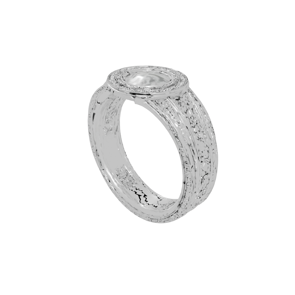 Crystal Textured Spinning Coin Ring — fidgets 3D print model, STL