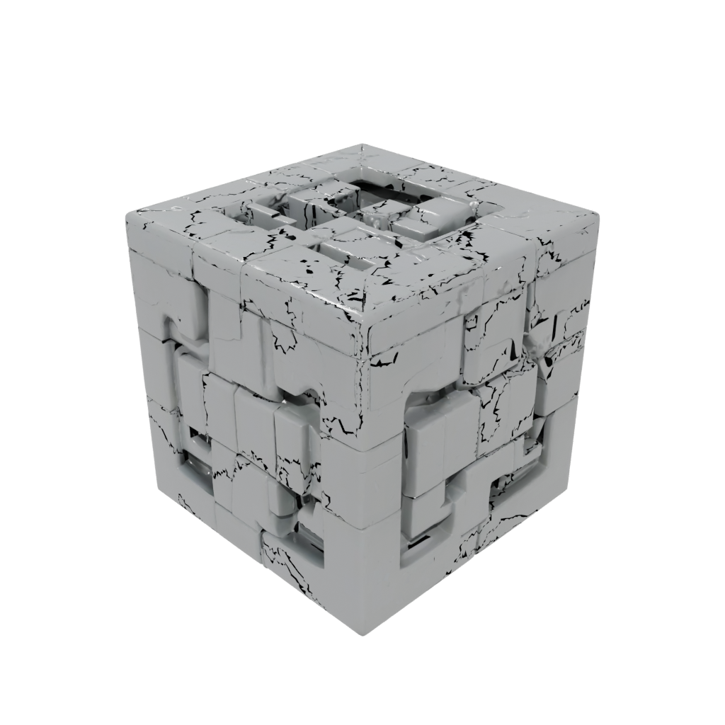 Galaxy Magnet-Free Click Cube — fidgets 3D print model, STL