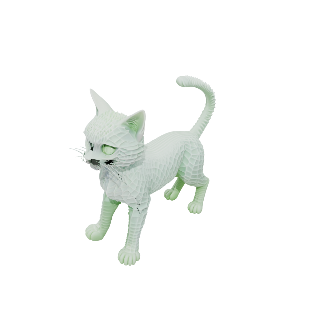 Glow Textured Articulated Cat