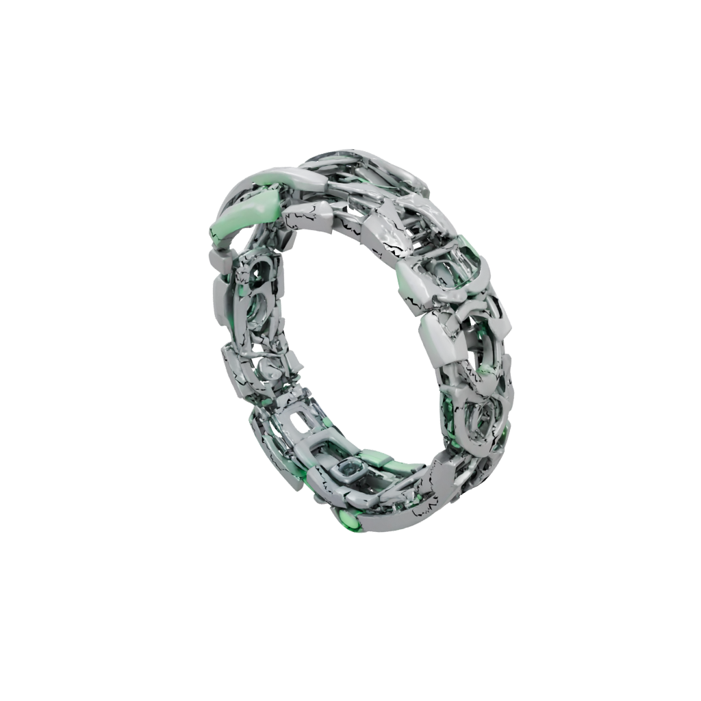 Glow Textured Interlocking Ring Chain