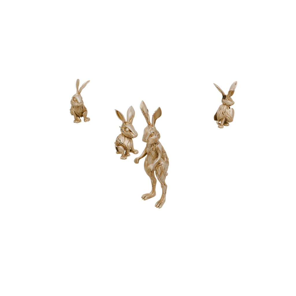Gold Pocket Articulated Bunny