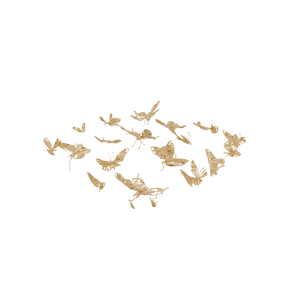Gold Pocket Articulated Butterfly