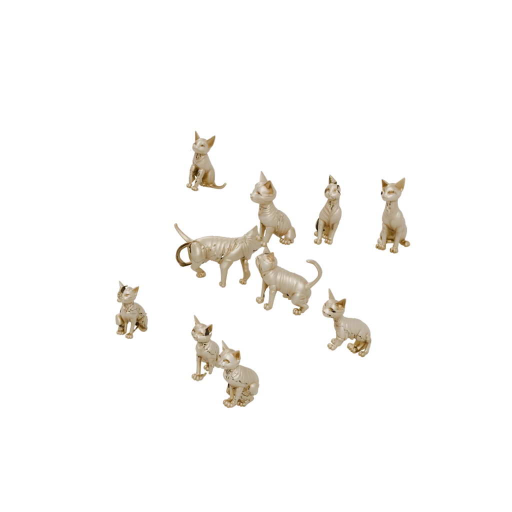Gold Pocket Articulated Cat