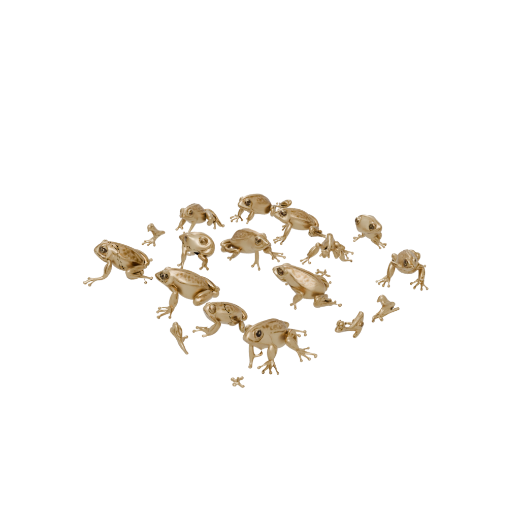 Gold Pocket Articulated Frog