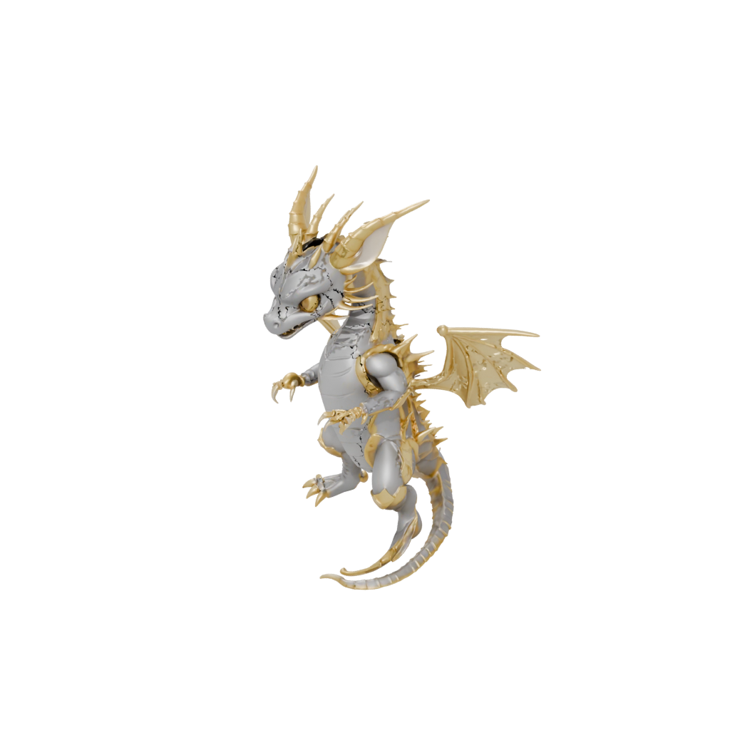 Gold Pocket Articulated Keychain Dragonling