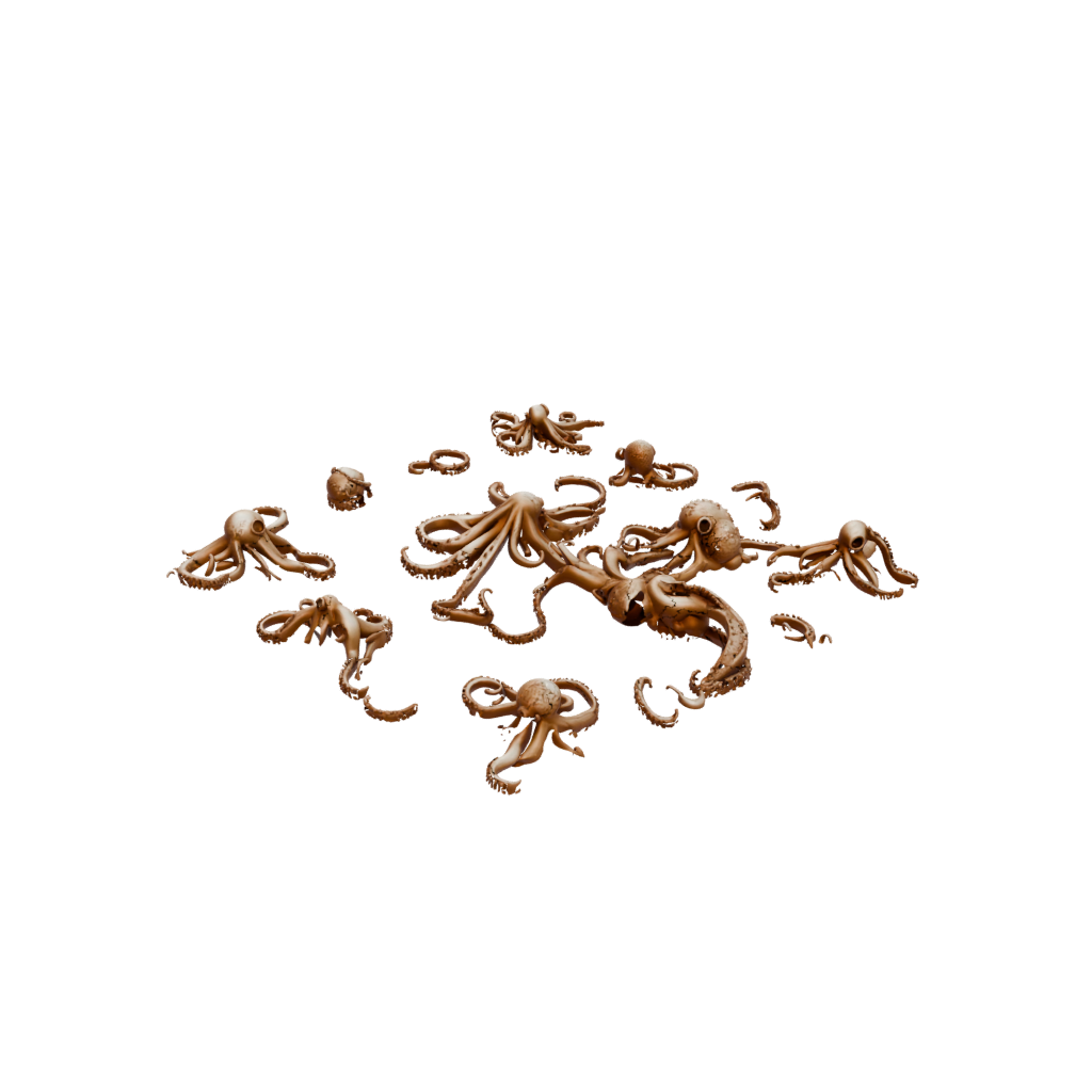 Gold Pocket Articulated Octopus Mini