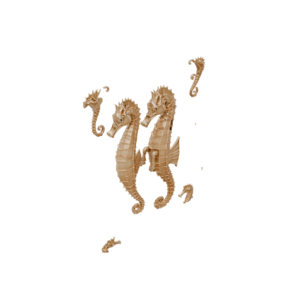 Gold Pocket Articulated Seahorse