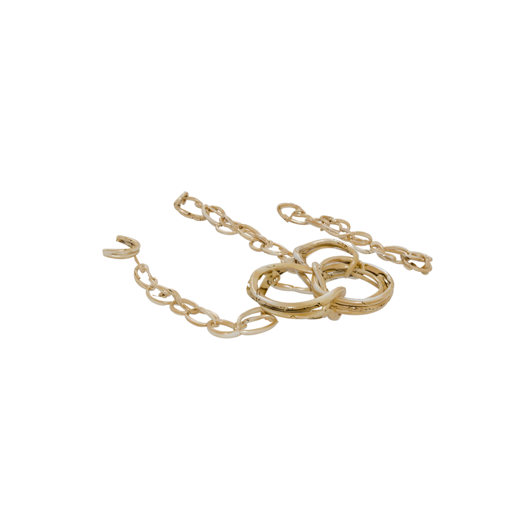 Gold Pocket Interlocking Ring Chain