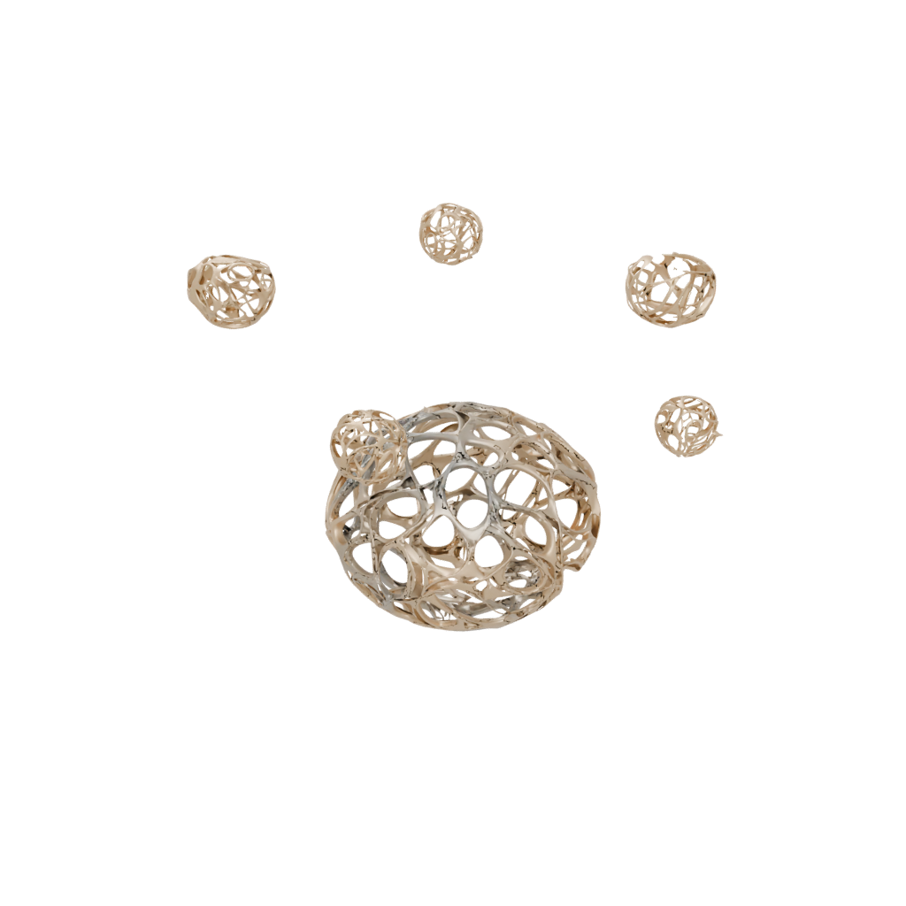 Gold Pocket Kinetic Flow Ball — fidgets 3D print model, STL