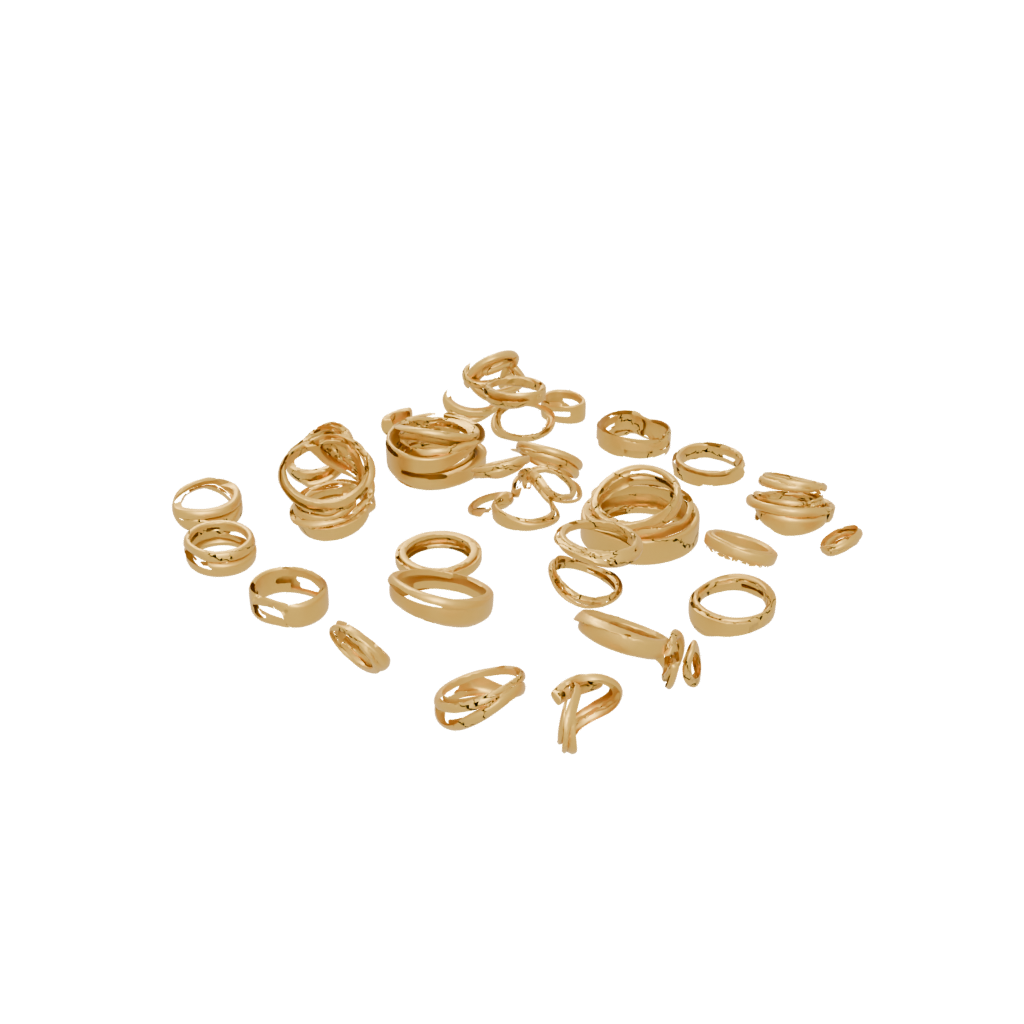 Gold Pocket Nested Rotating Rings
