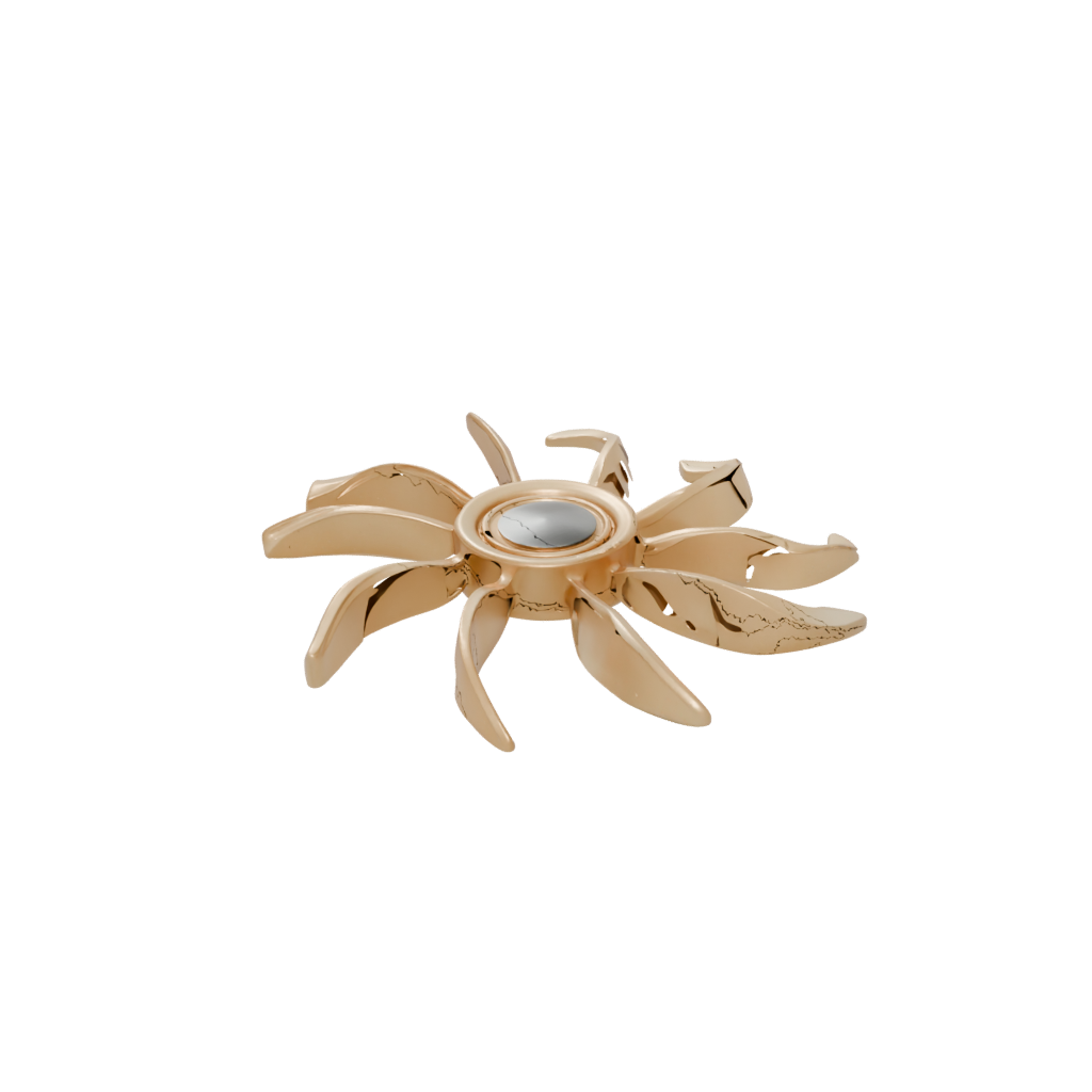 Gold Pocket Three-Prong Spinner