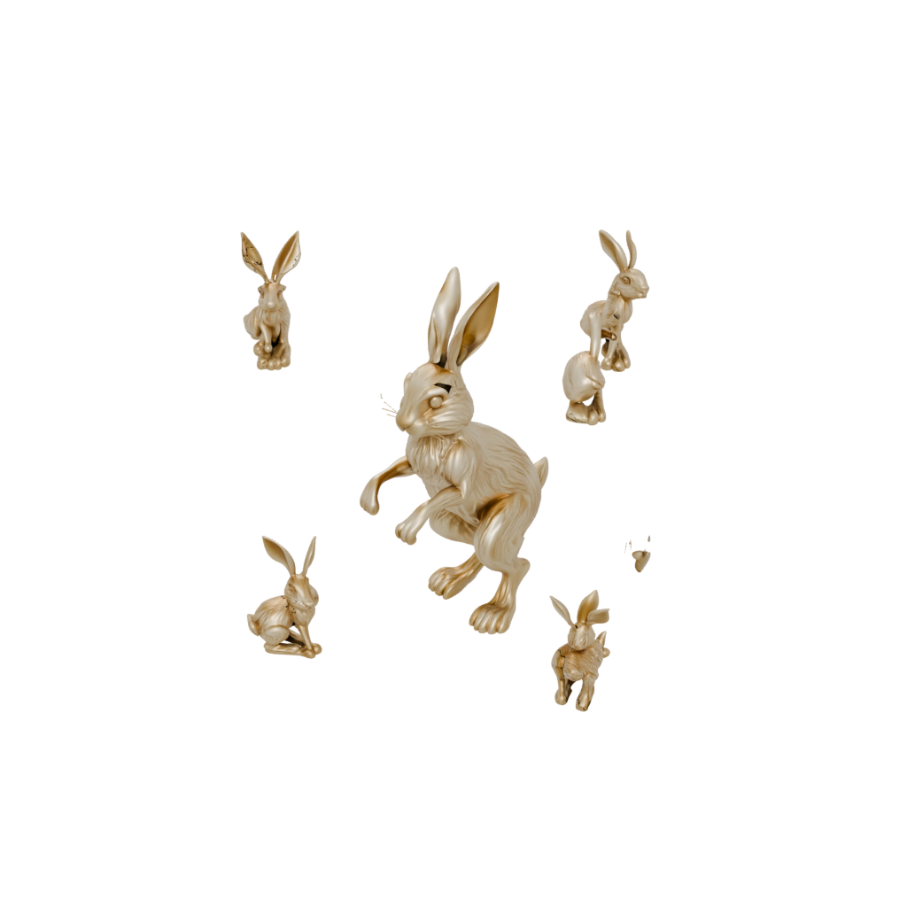 Gold Big Articulated Bunny