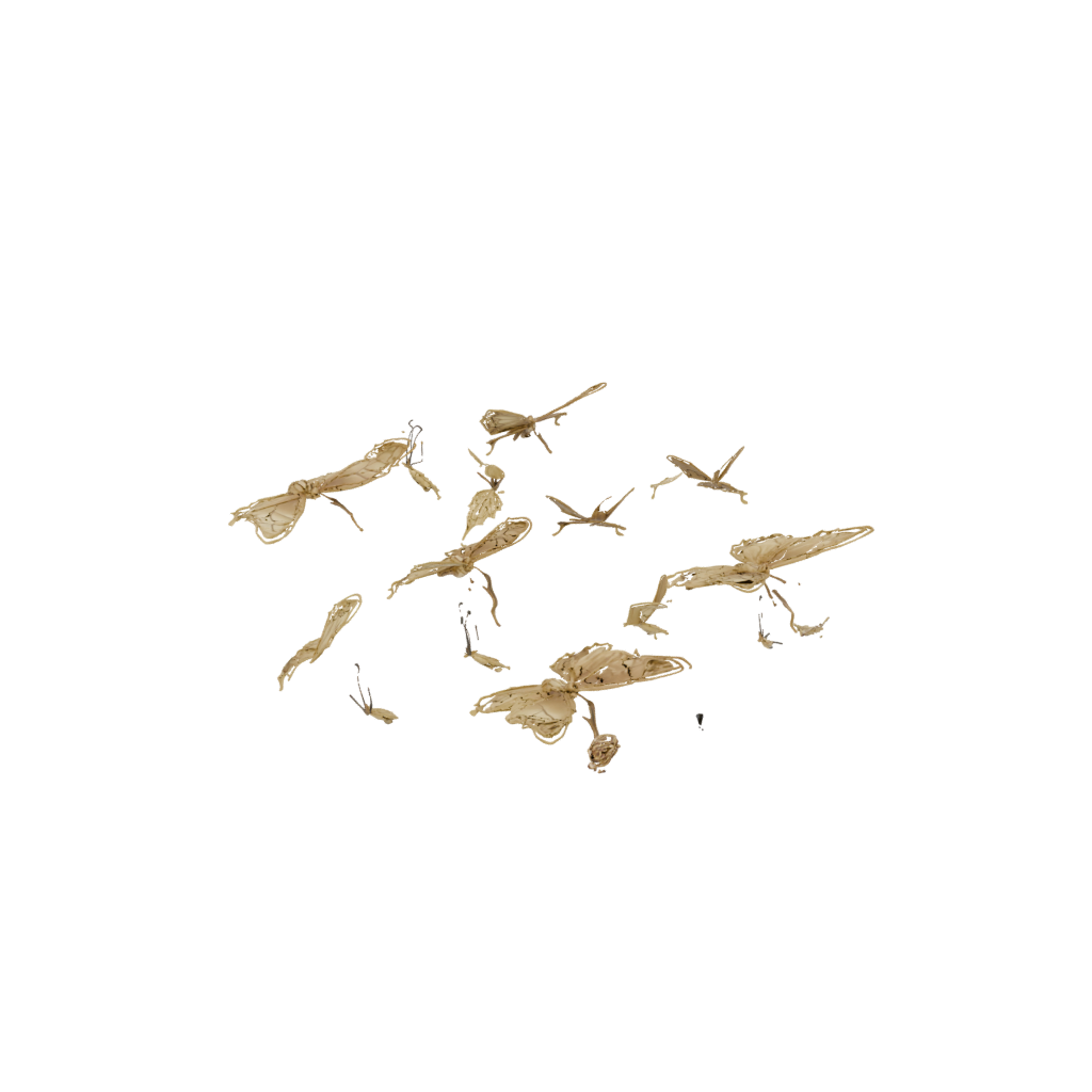 Gold Big Articulated Butterfly