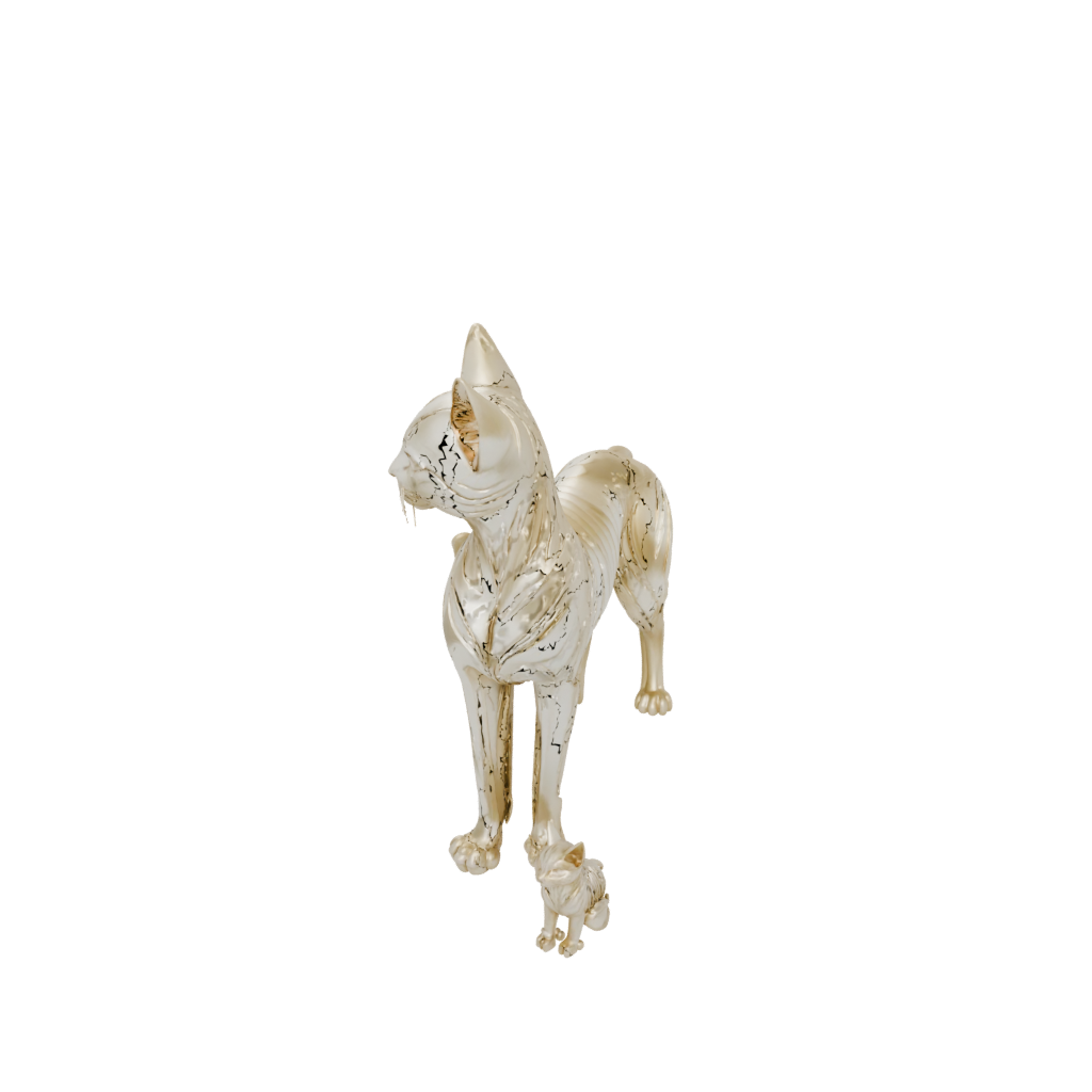 Gold Big Articulated Cat