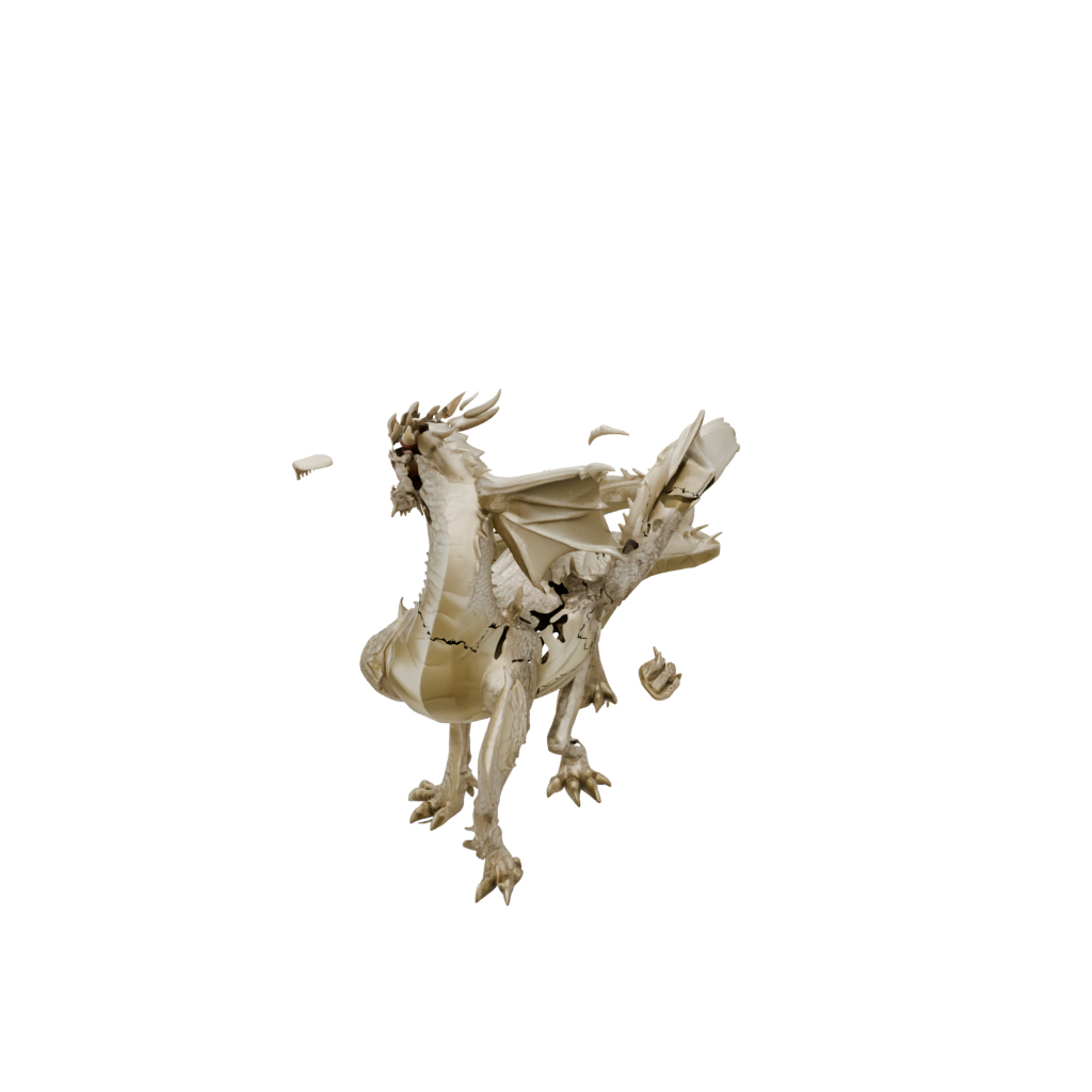 Gold Big Articulated Dragon Long