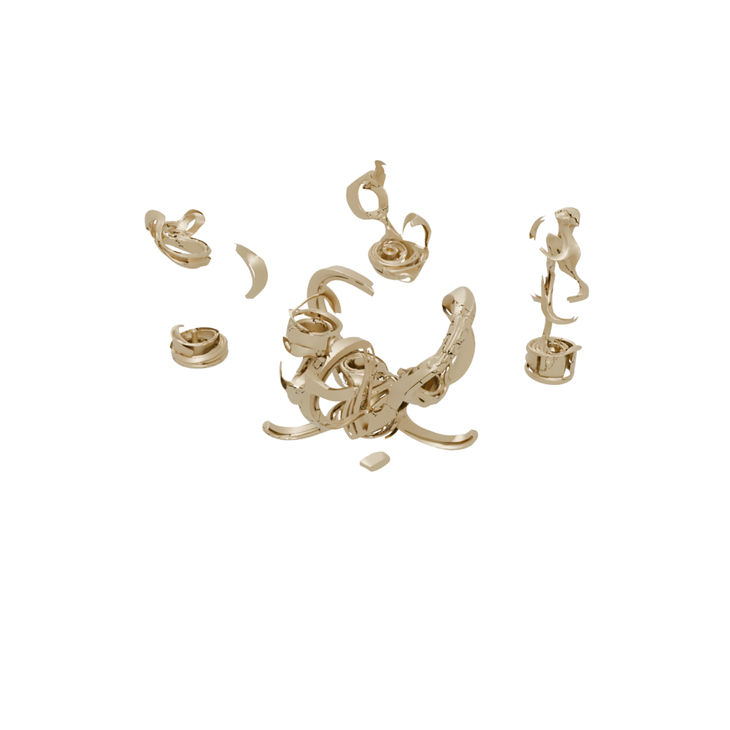 Gold Big Articulated Gyroscope Spinner