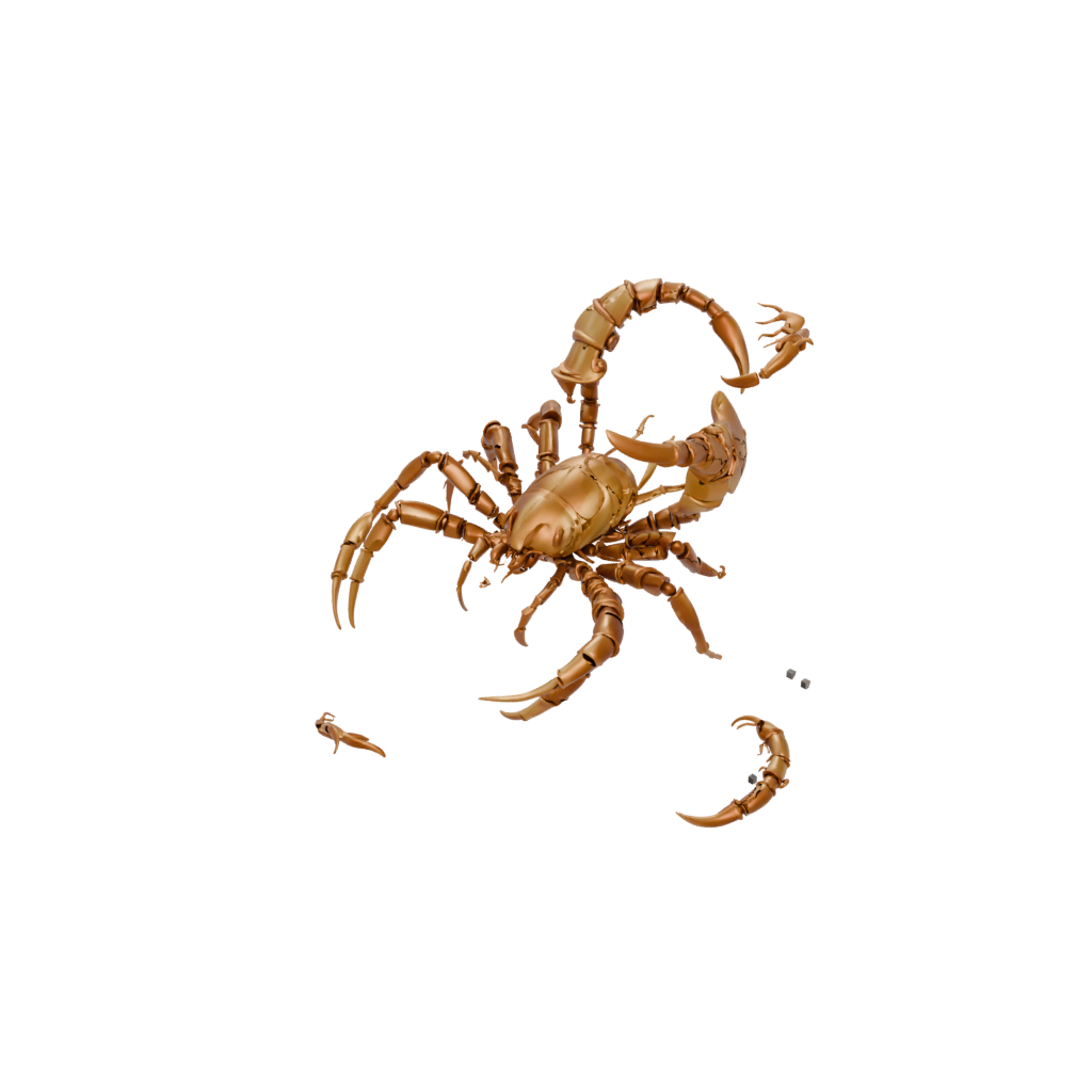 Gold Big Articulated Scorpion