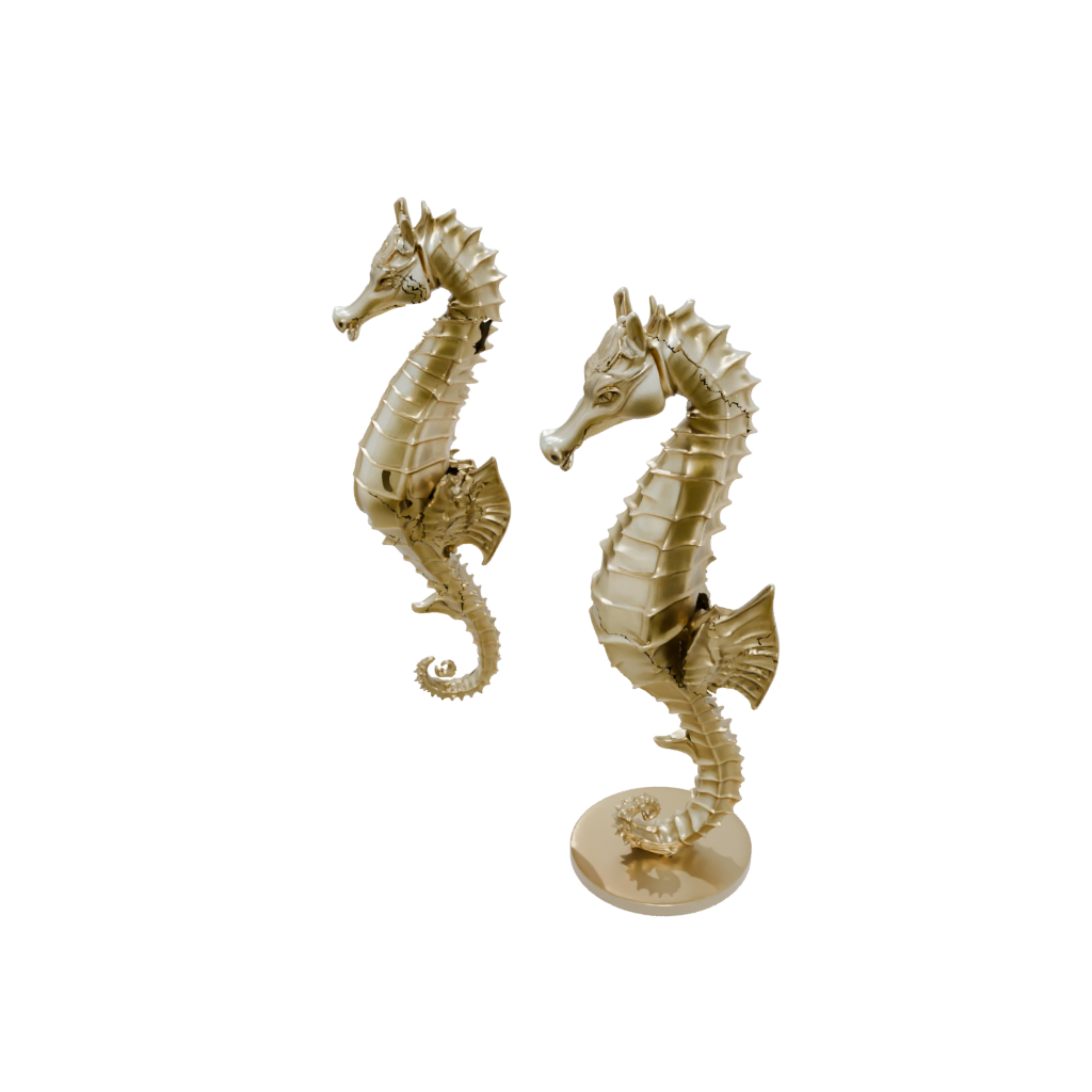 Gold Big Articulated Seahorse