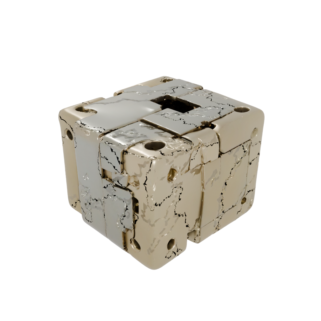 Gold Big Folding Hinge Cube