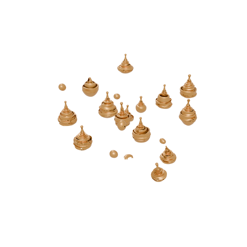 Gold Big Spinning Top Set
