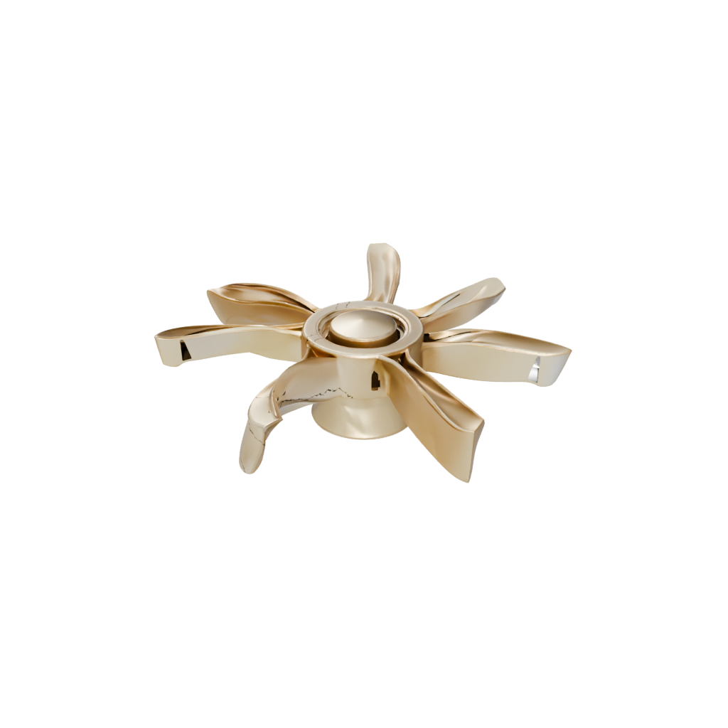 Gold Big Three-Prong Spinner