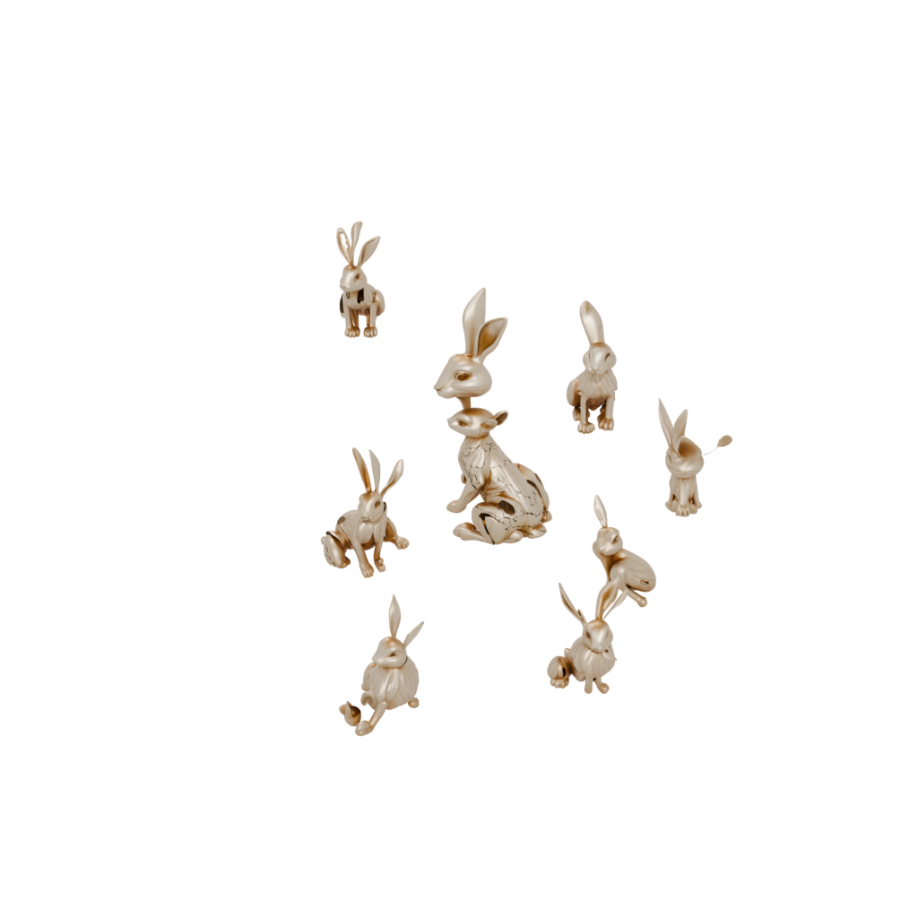 Gold Soft Articulated Bunny