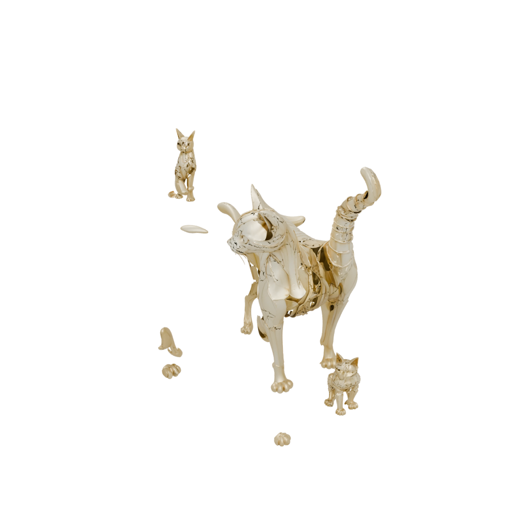 Gold Soft Articulated Cat