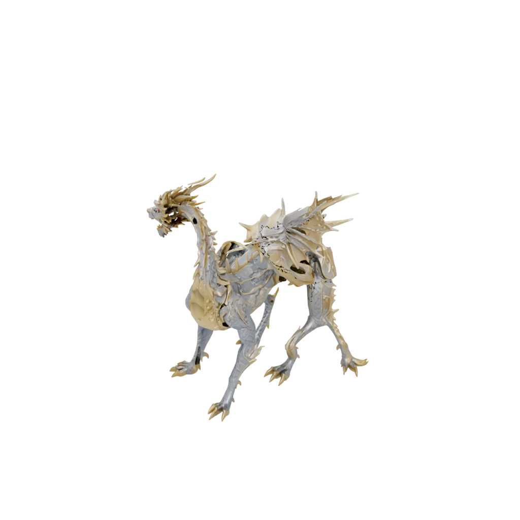 Gold Soft Articulated Dragon Long