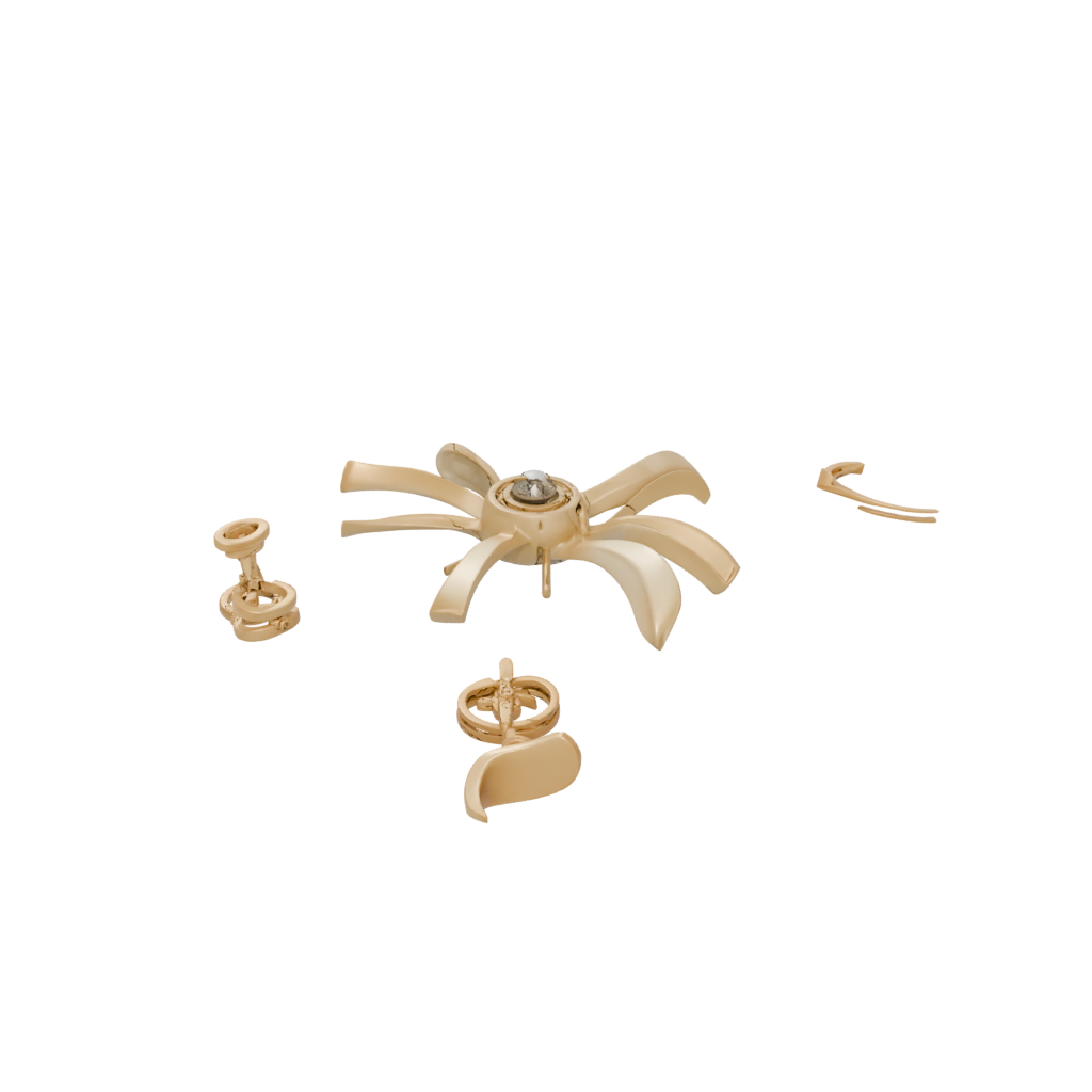 Gold Soft Articulated Gyroscope Spinner