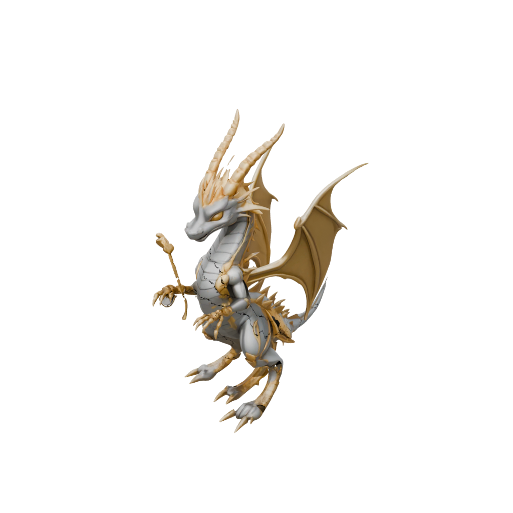 Gold Soft Articulated Keychain Dragonling