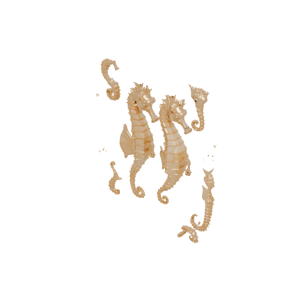 Gold Soft Articulated Seahorse