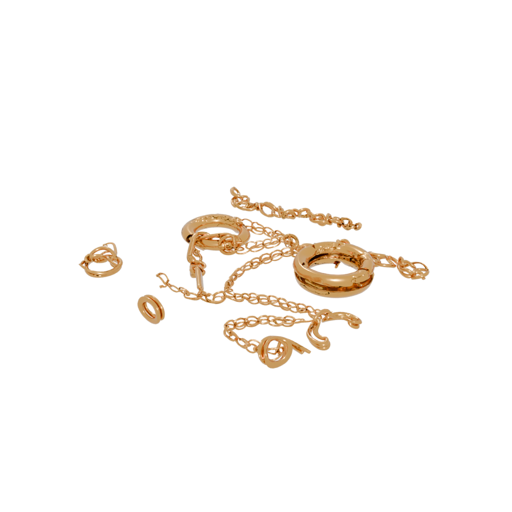 Gold Soft Interlocking Ring Chain