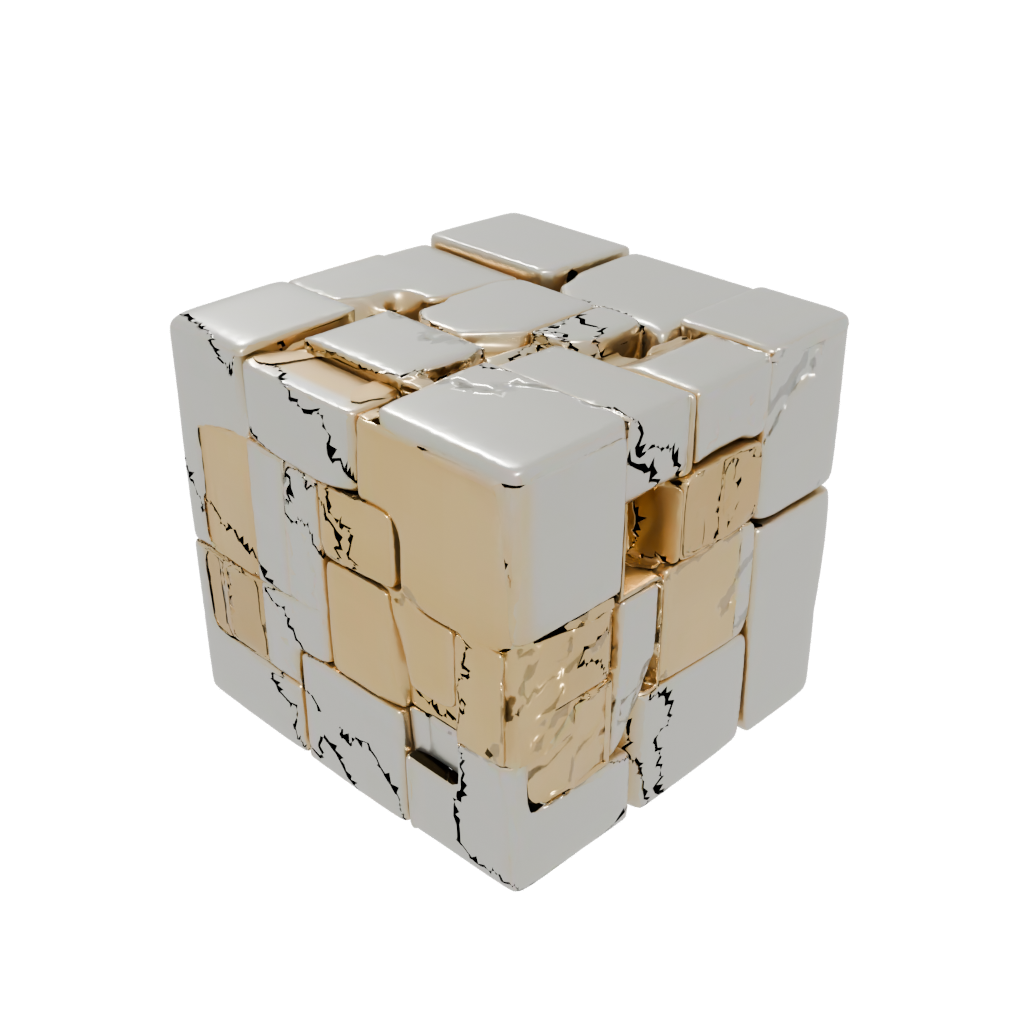 Gold Soft Slide-Puzzle Cube