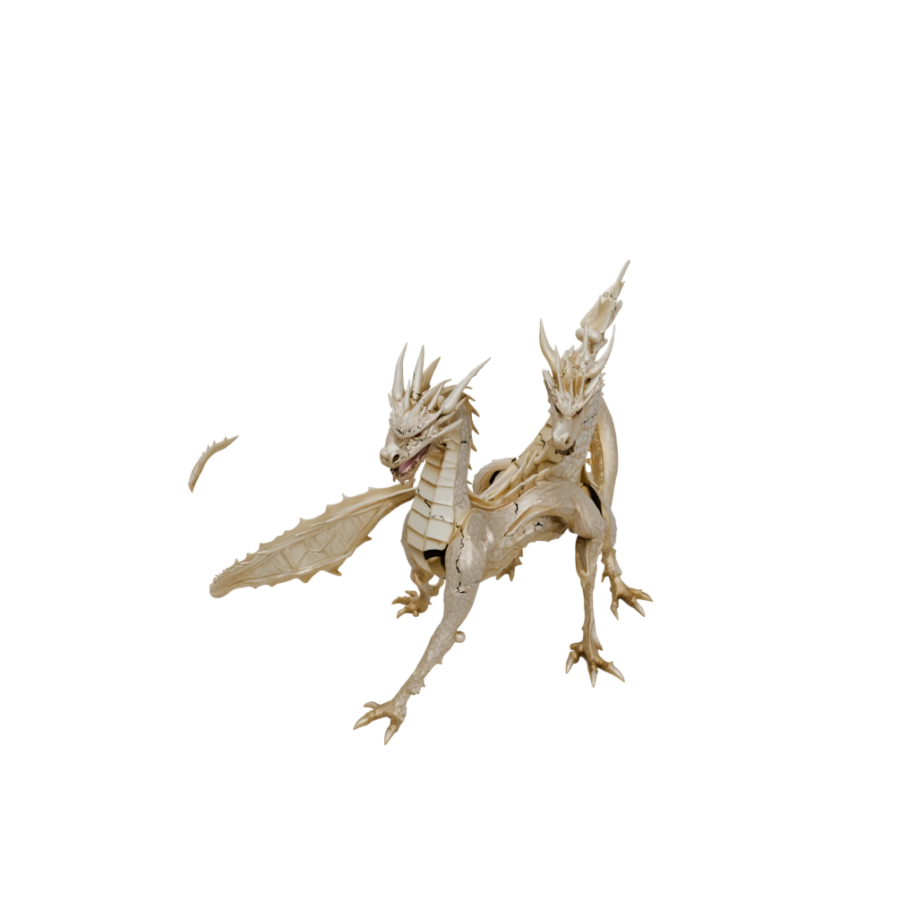 Gold Articulated Dragon Long