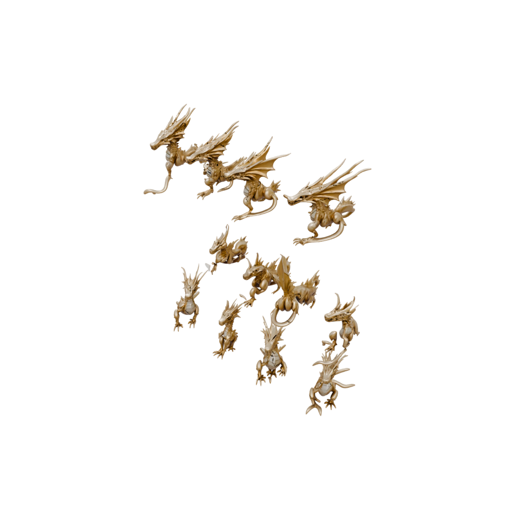 Gold Articulated Keychain Dragonling