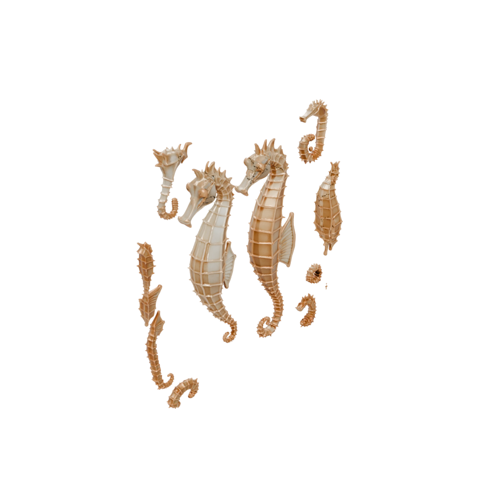 Gold Articulated Seahorse